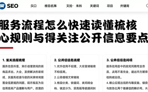服务流程怎么快速读懂梳理核心规则与值得关注的公开信息要点